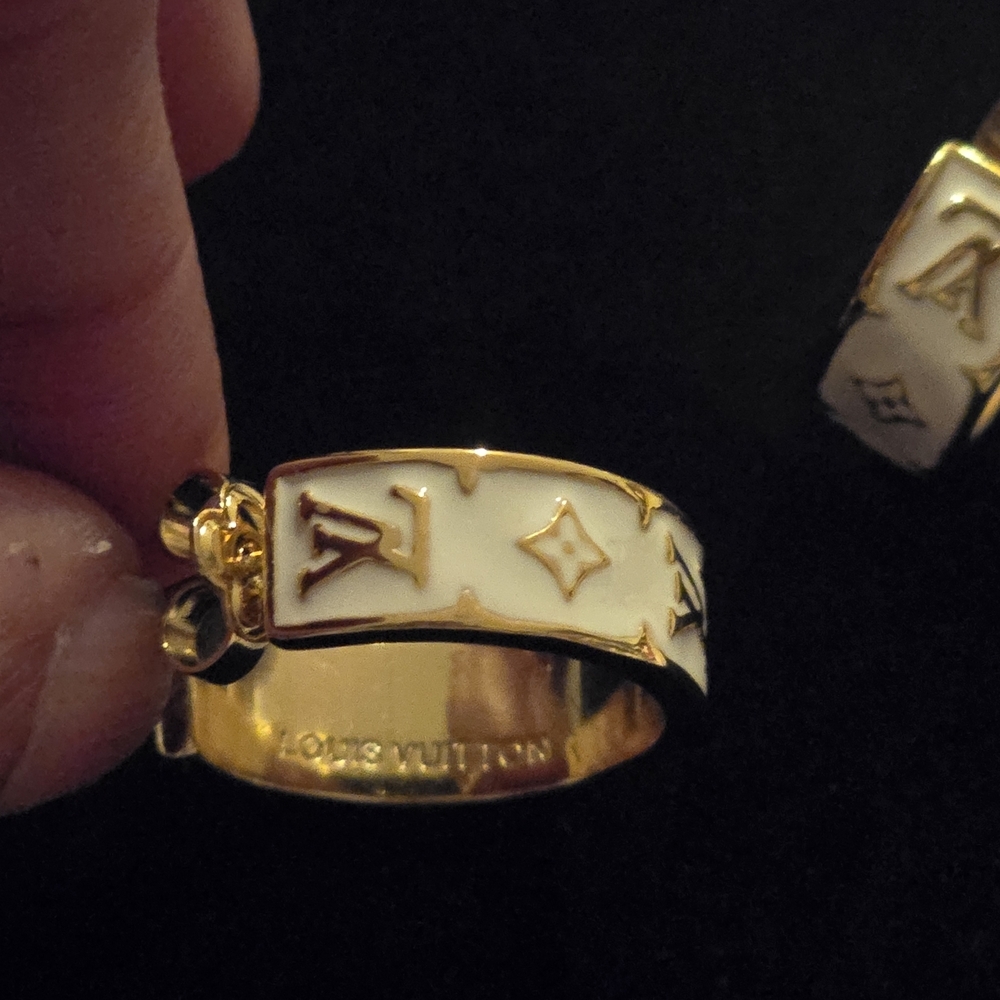Gold and White Designer Earrings - Picture 11 of 13